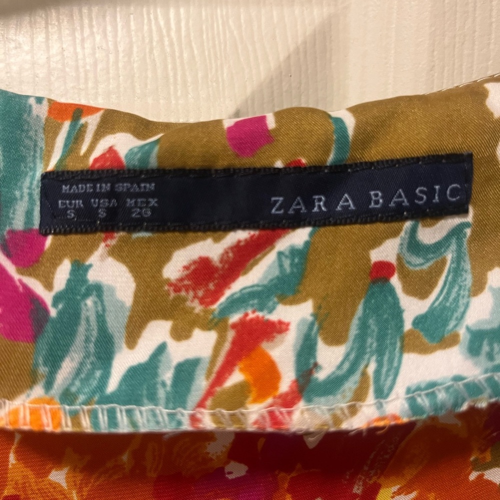 Zara Women's Multicolor Floral Patterned Dress/Tunic Sz S - Picture 4 of 4
